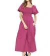 Entro Puff Sleeve Dress In Orchid In Pink