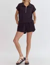 Entro Putting Sugar On Me Ribbed Shorts In Black In Black