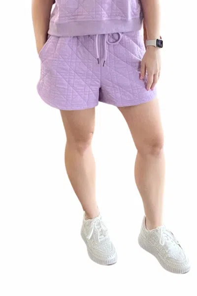 Entro Quilted Drawstring Waist Shorts In Lavender In Purple