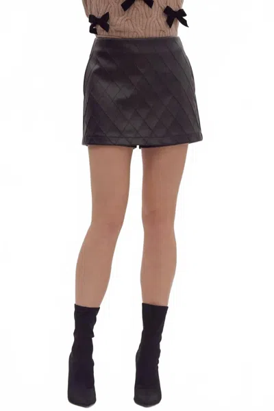 Entro Quilted Mini Skort In Black