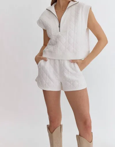 Entro Quilted Sleeveless Top In Off White