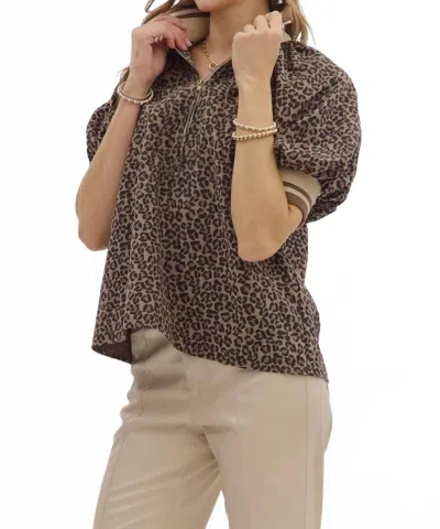 Entro Quinn Leopard Blouse In Brown
