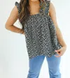 ENTRO QUITE A LOVE STORY FLORAL TANK IN BLACK