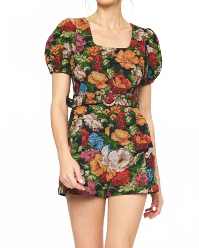 Entro Rachel Romper In Green Multi
