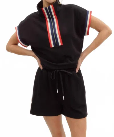Entro Racing Stripes Half Zip Top In Black