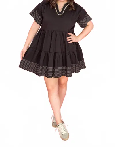 Entro Ready For Brunch Dress In Black In Blue