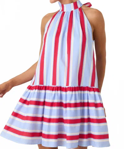 Entro Reagan Mini Dress In Red White And Sky Blue In Multi