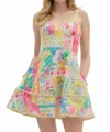 Entro Resort Mini Dress In Multi In Yellow