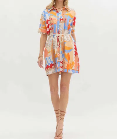 Entro Resort Mini Shirt Dress In Multi