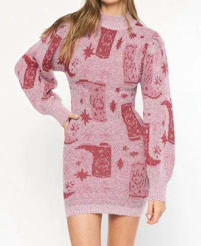Entro Rhinestone Cowgirl Dress In Pink
