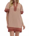 Entro Rhonda Dress In Brick In Multi