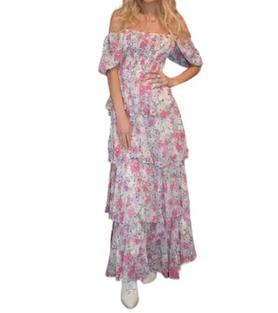 Entro Romance Maxi Dress In Pink, Purple In Multi