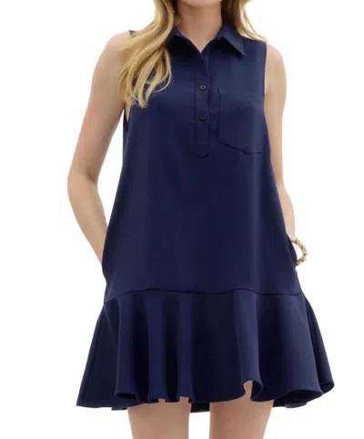 Entro Rory Dress In Navy In Blue