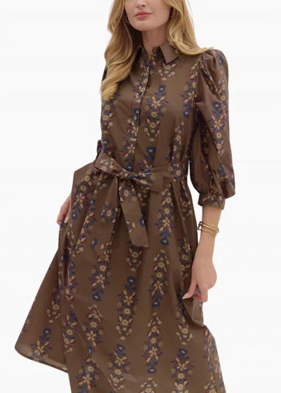 Entro Rory Midi Dress In Brown