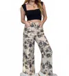 Entro Rose Garden Wide Leg Pants In White Multi In White