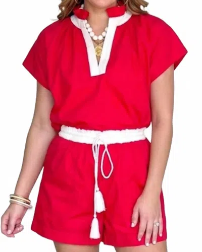 Entro Rover Short Set In Red In Multi
