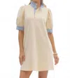 Entro Ruffle Collared Mini Dress In Cream In White