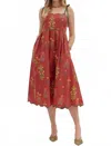 Entro Rustic Blossom Dress In Wine In Multi