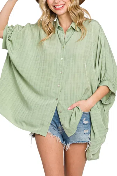 Entro Sage Boxy Top In Mint Green