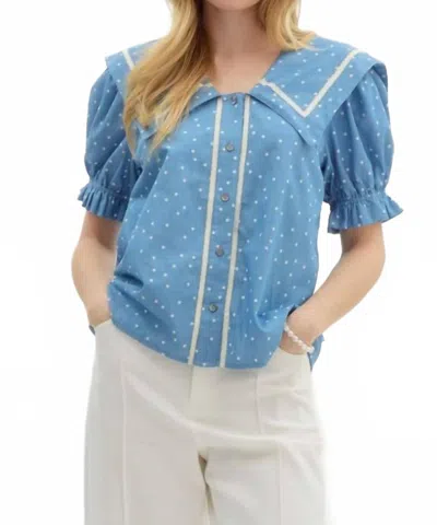 Entro Sailor Blouse In Chambray Blue