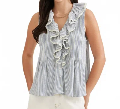 Entro Sancia Stripe Sleeveless Top In Blue