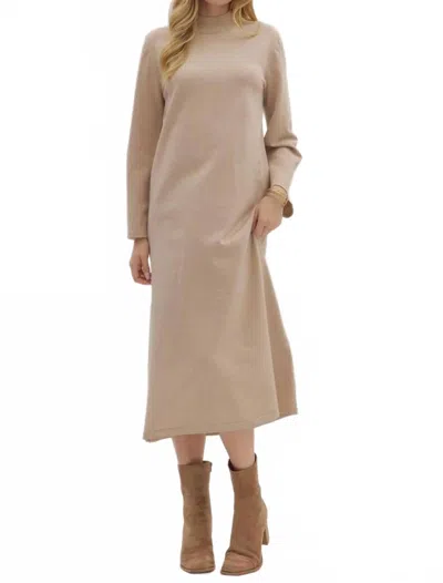 Entro Sands Of Time Midi Sweater Dress In Brown