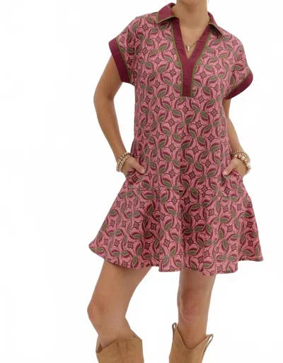 Entro Sasha Mini Dress In Pink In Brown