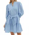 Entro Scallop Trim Mini Dress In Light Blue In Blue