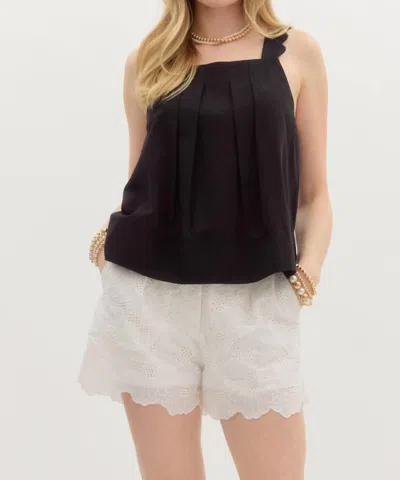 Entro Scalloped Tank In Black