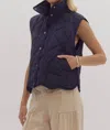 Entro Quilted Vest In Dark Navy In Blue