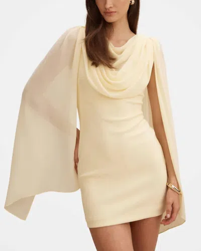 Entro Scarf Detail Satin Mini Dress In Yellow In Multi