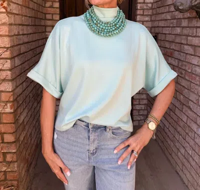 Entro Seafoam Scuba Top In Light Blue