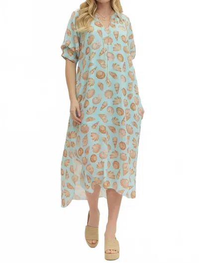 Entro Seashell Dress In Seafoam In Green