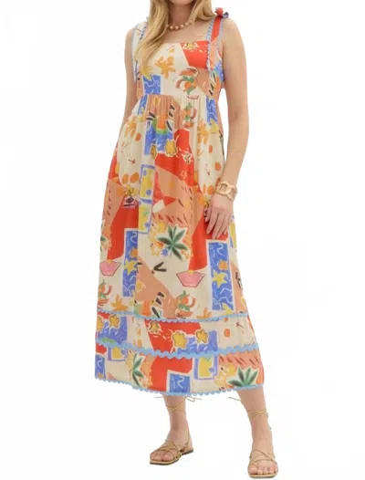 Entro Seaside Scallop Dress In Multi