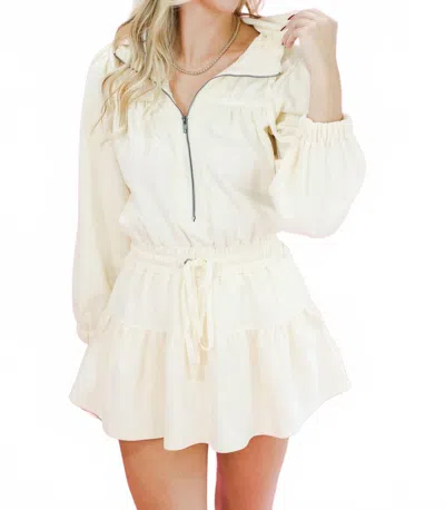 Entro Season Of Chic Romper Dress In Cream In White