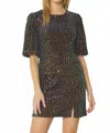 Entro Sequin Bubble Dress In Black In Black