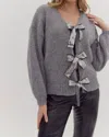 Entro Sequin Sweater Cardigan In Greystone In Multi