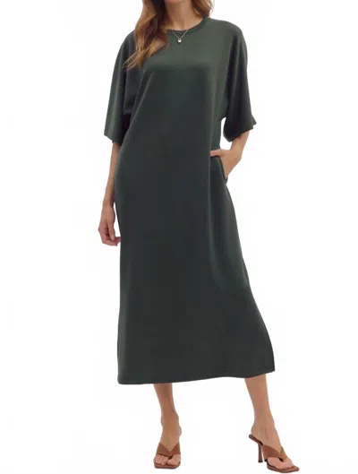 Entro Serene Midi Dress In Emerald In Green
