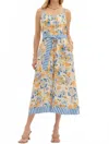 Entro Seville Midi Dress In Limoncello In Multi