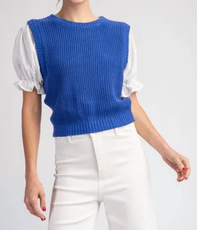 Entro Shanna Sweater Top In Royal Blue