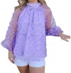 Entro Sheer Floral Top In Lavender In Purple