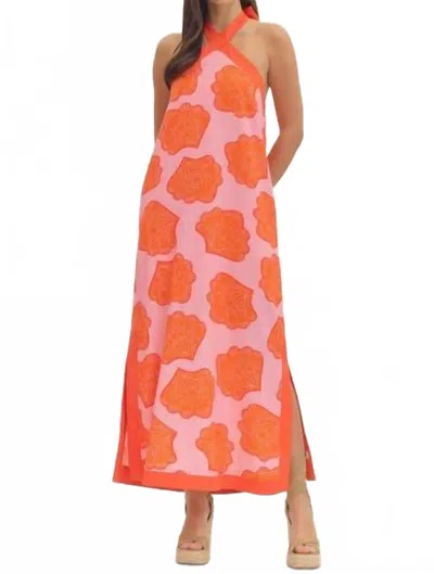 Entro Shell Yeah Halter Midi Dress In Pink