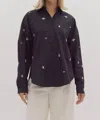 Entro Shine Bright Button Up Top In Black In Black