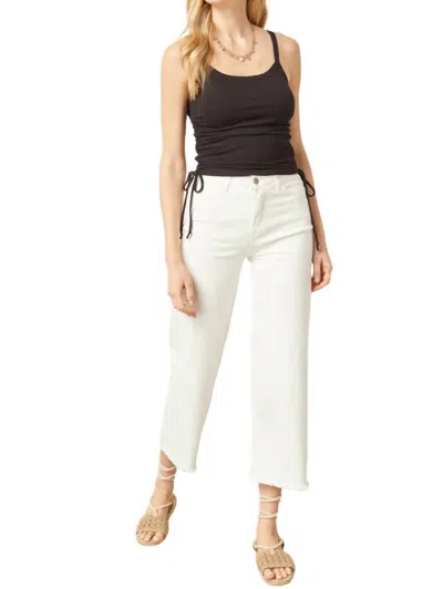 Entro Shirred Cropped Cami In Black