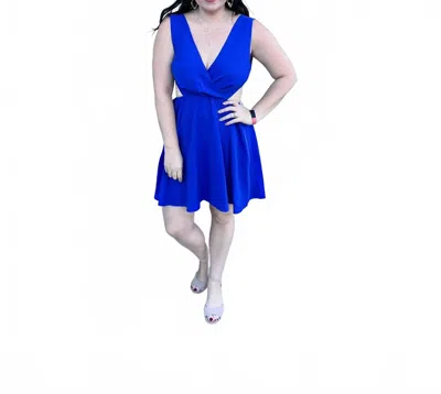 Entro Short Open Back Dress In Royal Blue