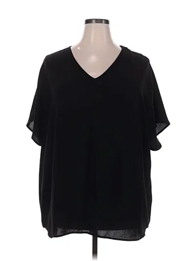 Pre-owned Entro Short Sleeve Blouse In Black