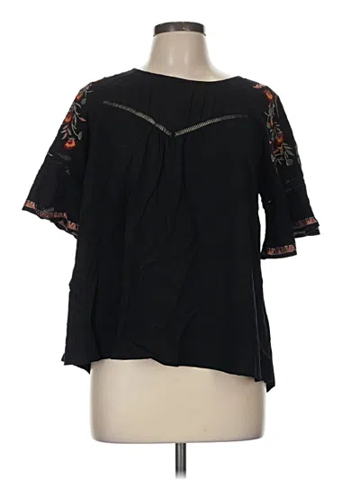 Pre-owned Entro Short Sleeve Blouse In Black