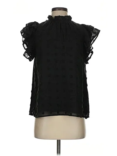 Pre-owned Entro Short Sleeve Blouse In Black