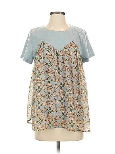 Pre-owned Entro Short Sleeve Blouse In Blue