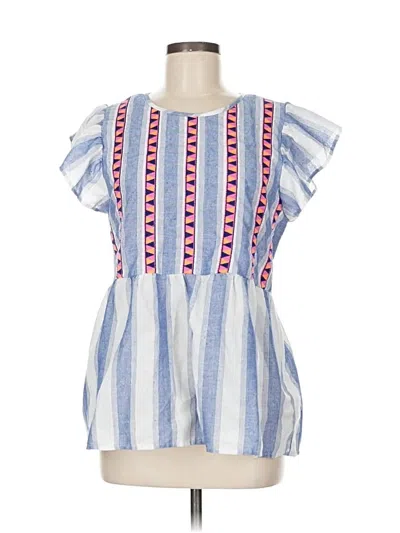 Pre-owned Entro Short Sleeve Blouse In Blue